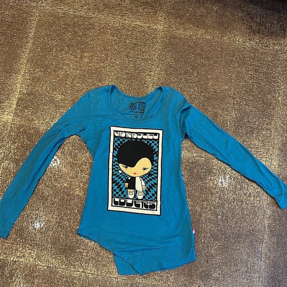 Harajuku Lovers Teal Long Sleeve Kids Tee